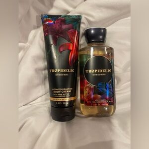 Set of 2 tropidelic bath and body works body lotion and body wash
